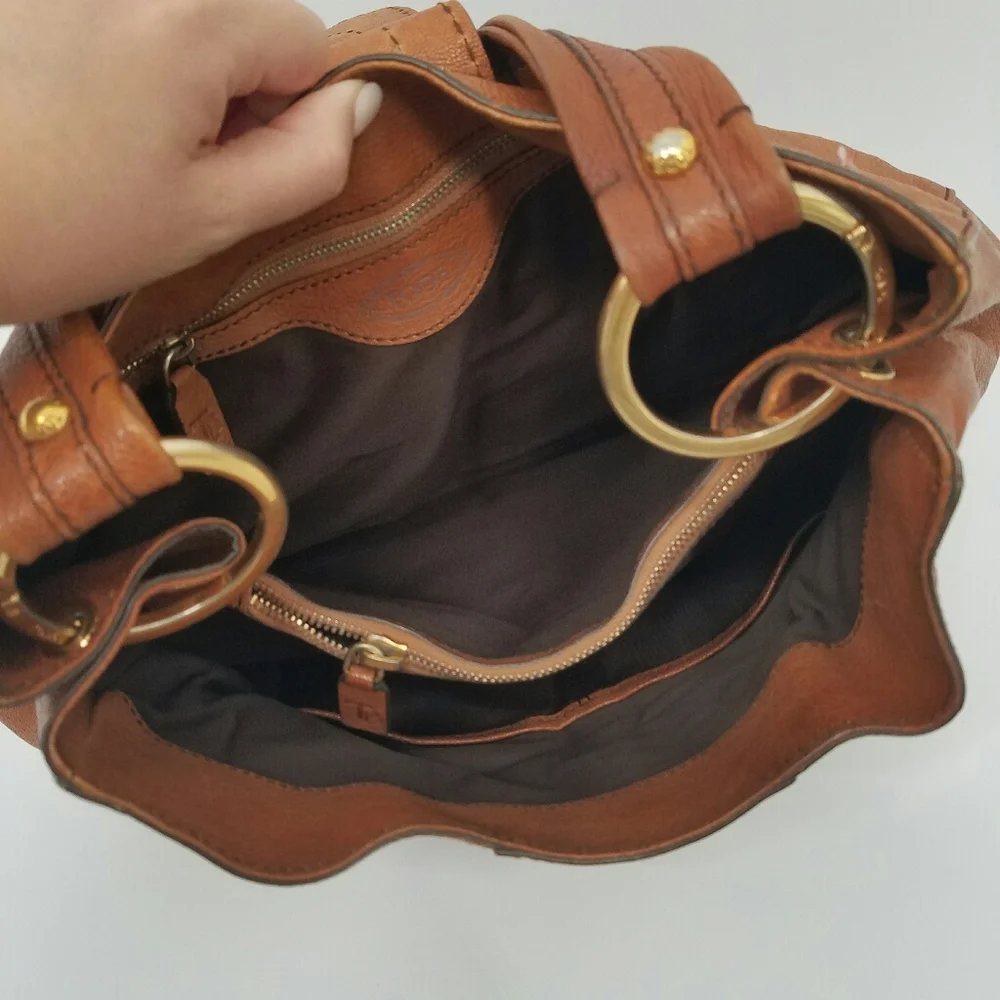 Tod's Peggy Hobo Shoulder Bag Brown Soft Leather